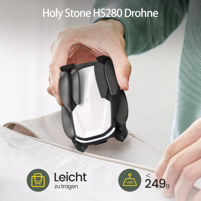 Holy Stone HS280 Összecsukható Drón 1080P HD Kamerával - FPV, Hanggal és Gesztussal Irányítható, 2 Akkumulátorral, Hosszú Repülési Idővel, G