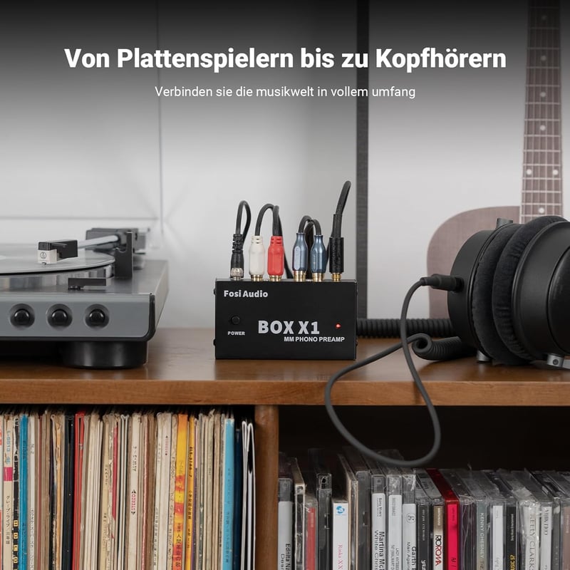 Fosi Audio Box X1 MM lemezjátszó előerősítő, fejhallgató és RCA kimenettel