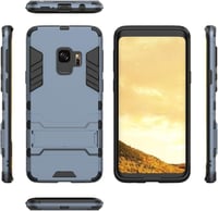Samsung Galaxy S9 Páncél Védőtok Állvánnyal - Fekete/Szürke Hibrid TPU+PC 1