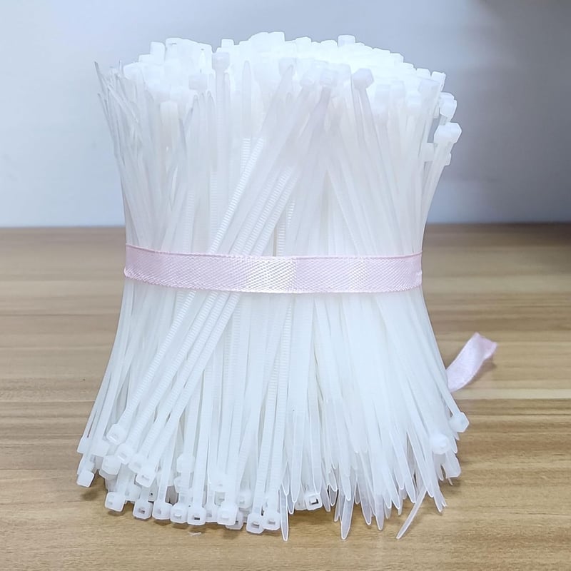 YAMXIN Kábelkötegelő 1000db Fehér 120mm x 2,5mm - Nylon Kábelrendező Kötegelő Elektromos Szereléshez, Háztartásba, Kertbe, Számítógéphez
