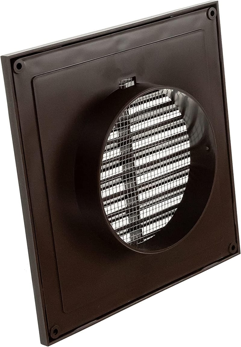 Vent Systems 100mm Kültéri Szellőzőrács 2db - Fürdőszobai Elszívó Fedél - Rovar, Madár és Rágcsálóvédelem - Barna Műanyag Szellőzőnyílás 10c