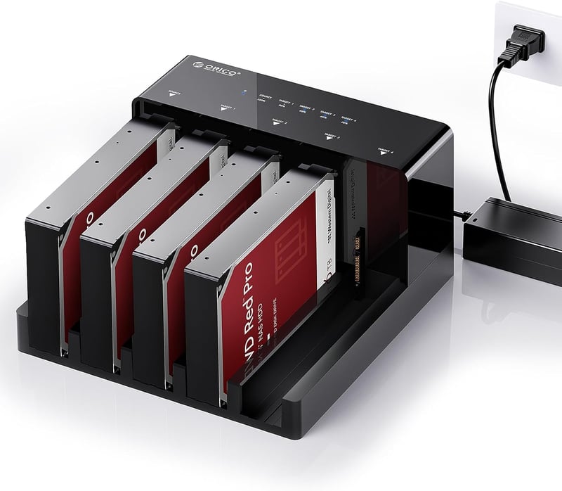 ORICO 5-Bay 6558US3-C Merevlemez Dokkoló - 90TB Tárhely, USB 3.0, Offline Klónozás, 230MB/s, Windows/Mac/Linux Kompatibilis, Fekete