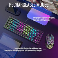 Redragon Rainbow LED 61 gombos vezeték nélküli gaming billentyűzet és egér szett - PC kompatibilis, fekete 7