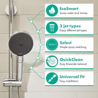 Hansgrohe Pulsify Select S Víztakarékos Zuhanyfej 9l/min, 3 Sugártípussal, Króm, Kerek (⌀105mm), EcoSmart Technológiával, Vízkőgátló Funkció 2