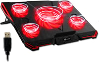 KLIM Cyclone Laptop Hűtő és Állvány - 5 Ventilátoros Hűtőpad Túlmelegedés Ellen - Kompatibilis PC, PS4, Xbox One Készülékekkel - Piros - red 1