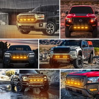 Dinfu LED Figyelmeztető Villogó Fény 40W - Narancssárga Vészjelző Lámpa 18 Üzemmóddal - Autó, Teherautó, Traktor Kiegészítő - Vízálló, Porál 6