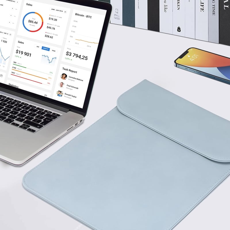 MacBook Pro 14 és 13,3" laptopokhoz vízálló HYZUO táska - halványkék