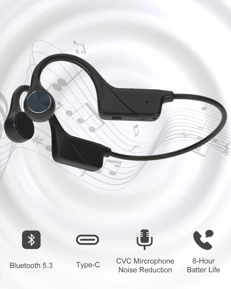 SANOTO Bluetooth 5.3 Csontvezető Nyitott Fülhallgató - Vízálló, Sportos, Hosszú Üzemidő