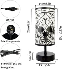 Retró koponya asztali lámpa USB töltővel, 3 fényerőszinttel, érintésvezérléssel 8