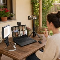 Set za videopozive: 1x kabel + 1x USB prstenasta svjetiljka + 1x FHD web kamera + 1x Bluetooth tripod 1