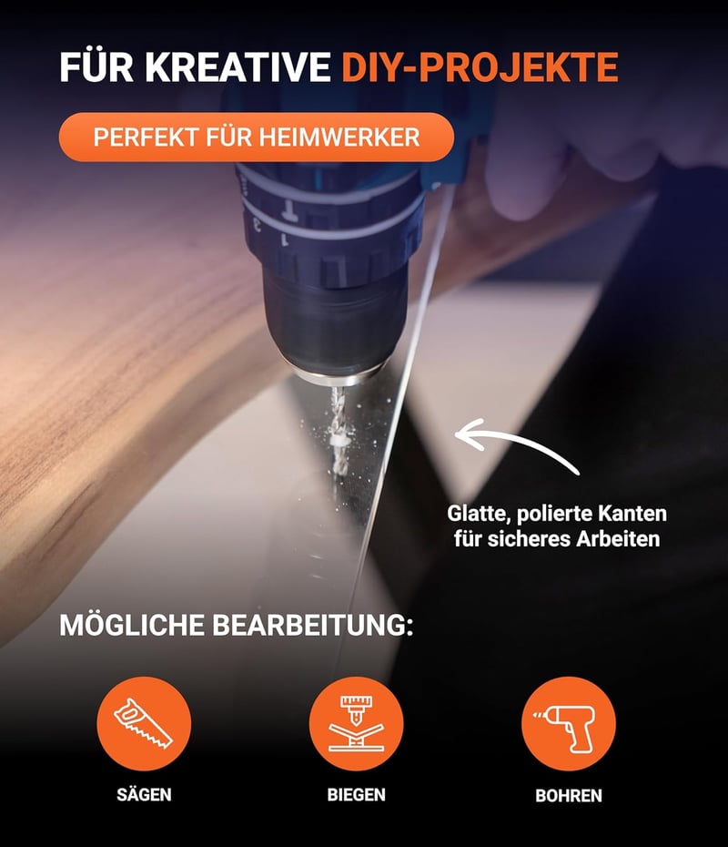 EH Design GmbH Akril Plexi Üveglap 30x30 cm - UV Védelemmel, Törésálló, Átlátszó, 2 mm Vastag, Dekorációhoz és Kijelzőkhöz