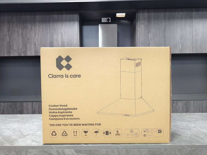 CIARRA 60 cm-es Falra Szerelhető Konyhai Páraelszívó - 60cm, Black
