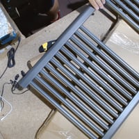 Kúpeľňový rebríkový radiátor ERCOS, matná železosivá, 500 x 1200 mm, 450 mm — na 2 miestach je len zátka (stav: pozri 2. obrázok) 3