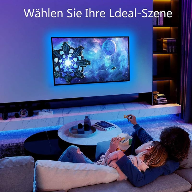 ALED LIGHT Bluetooth LED Szalag 5M RGB - Okostelefonról Vezérelhető, Vízálló, 12V-os Színes Fényszalag Otthoni és Kerti Dekorációhoz Távirán