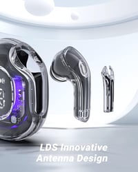ACEFAST T8 Bluetooth fülhallgató - 30 órás akkuidő, zajszűrés, átlátszó LED kijelző, fekete 6