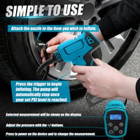 DriSubt Akkumulátoros Kompresszor Makita kompatibilis  18V - 130 PSI Elektromos Pumpa Digitális Kijelzővel, LED Világítással 7