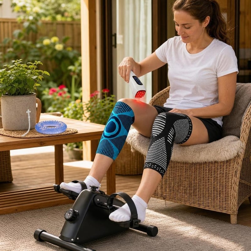 Balík pre regeneráciu kolena: 2× ortéza + svetelná terapia + mini rotopéd