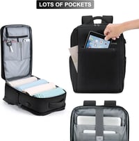 HOMIEE Ryanair Méretű Vízálló Laptop Hátizsák 40x20x25cm, 15,6" Fekete 3