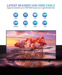 SNOWKIDS 8K HDMI Kábel 48Gbps, Férfi-Férfi, Ultragyors Adatátvitel 2