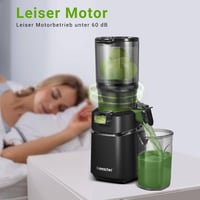 AMZCHEF Nagy Nyílású Automata Gyümölcs- és Zöldségprés, 1.8L, Hidegpréselés, Fekete 9