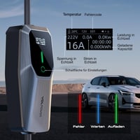 VDLPOWEREU Type 2 Elektromos Autó Töltőkábel 11kW, 5M - Hordozható Fali Töltőállomás CEE 16A, Időzíthető, Állítható Áramerősség, IP65 2