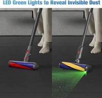 DrRobor Puha Görgős Padlófej Dyson V12 Detect Slim Porszívóhoz - LED Világítással Ellátott Elektromos Kefe Kemény Padlóhoz, Láthatatlan Por  6