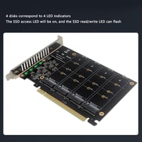 Annadue 4 portos M.2 NVMe SSD PCIe 4.0 adapter ventilátorral, RAID támogatással 2