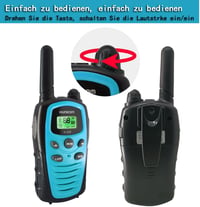 HUNICOM Walkie Talkie Adóvevő 5 km Hatótávval - 16 Csatornás PMR446 Kézi Rádió LED Lámpával, VOX Kéz Nélküli Funkcióval, Kék 2