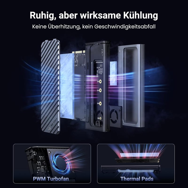 UGREEN USB 4 M2 SSD Ház 40Gbps - NVMe Külső Merevlemez Tok Thunderbolt 4/3 Kompatibilis, Windows/Linux/Mac Mini M4/MacBook Pro M4 Támogatás