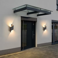 KUKAK LED Kültéri-Beltéri Fali Lámpa, 10W, IP65 Vízálló, 3000K Meleg Fehér, Modern Fel-Le Világító Dekoratív Alumínium Falikar Kertbe, Nappa 9