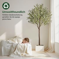 T4U Műolajfa 150 cm - Élethű Mesterséges Növény Dekorációs Cseréppel Otthonba, Irodába, Kertbe - Könnyű, Környezetbarát Műnövény 4