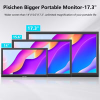 Pisichen 17,3" Hordozható Monitor 1600x900 HD Felbontással - USB-C HDMI Csatlakozás PC, Laptop, Switch, Xbox Kompatibilis Külső Kijelző Beép 5