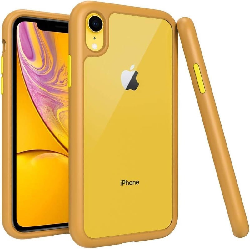 iPhone XR Okkersárga Átlátszó Ultravékony Ütésálló Szilikon Védőtok
