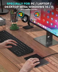 seenda Érintőpad PC-hez - Edzett Üveg Felületű Vezetékes Trackpad Alumínium Alappal, Nagy Pontosságú Navigáció Windows 10/11 Rendszerekhez ( 8