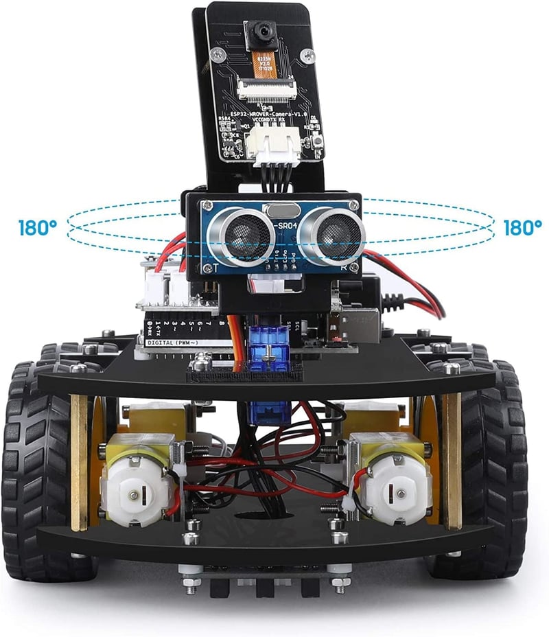 ELEGOO Robot Kids Car Kit V4.0 Programozható Arduino Kompatibilis Robot Autó, Távirányítós Játék 8-12 Éves Gyerekeknek, WiFi Applikációval