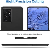 Samsung Galaxy S21 Ultra Matt Fekete Ütésálló Védőtok - Csúszásmentes TPU 6