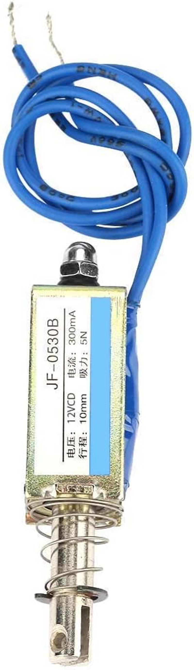 Hapivida JF-0530B Elektromágneses Szolenoid 12V 300mA 5N Húzó-Toló Típusú Lineáris Mágnes Ipari Automatizáláshoz - Kék