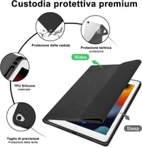 KVAGO iPad 10,2" olasz billentyűzetes tok - Bluetooth, mágneses, levehető, fekete 7