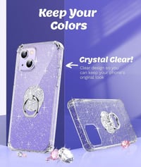 iPhone 13 Mini Átlátszó Glitteres Gyűrűs Tok - Csillogó Ütésálló Védelem 2