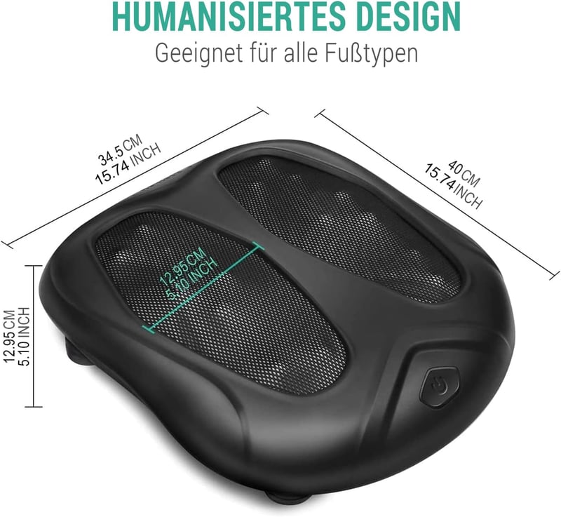 Nekteck Elektromos Talpmasszírozó - 18 Gömbös Shiatsu Melegítő Funkcióval és Érintővezérléssel