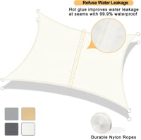 AXT SHADE vízálló napvitorla, 2,5x3m, krémszínű, UV-védett, teraszra és kertbe 2