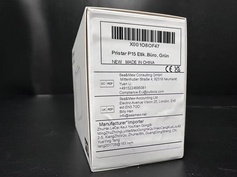 Pristar P15 Bluetooth címkenyomtató, öntapadós címkék, iOS Android, zöld