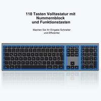 Seenda csendes vezeték nélküli billentyűzet számblokkal, USB, PC/laptop kompatibilis, szürke 3