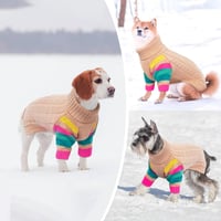 OUOBOB Kutyapulóver - Kistestű Kutyáknak, Garbónyakú Téli Pulcsi, Rózsaszín Kötött Ruházat Chihuahua és Más Fajtáknak, S Méret 7