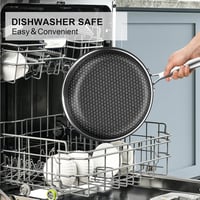 RIOVARM Rozsdamentes Acél Serpenyő Szett Indukciós Tapadásmentes Fedeles Serpenyők 20cm 26cm 30cm Wok Minden Főzőlaphoz 5