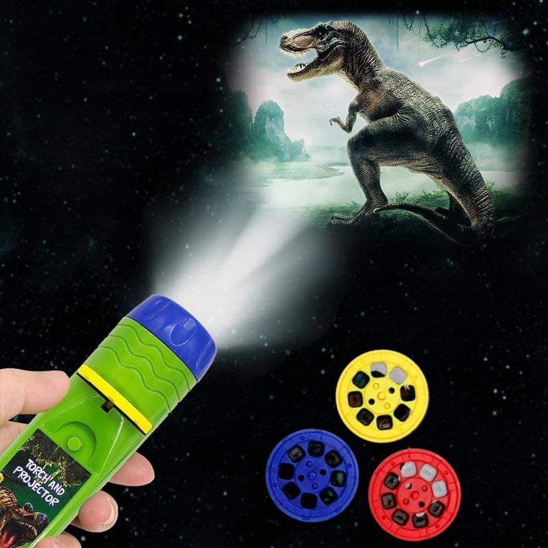 Dinoszaurusz Projektor Zseblámpa Gyerekeknek - 24 Kép, 3 Korong