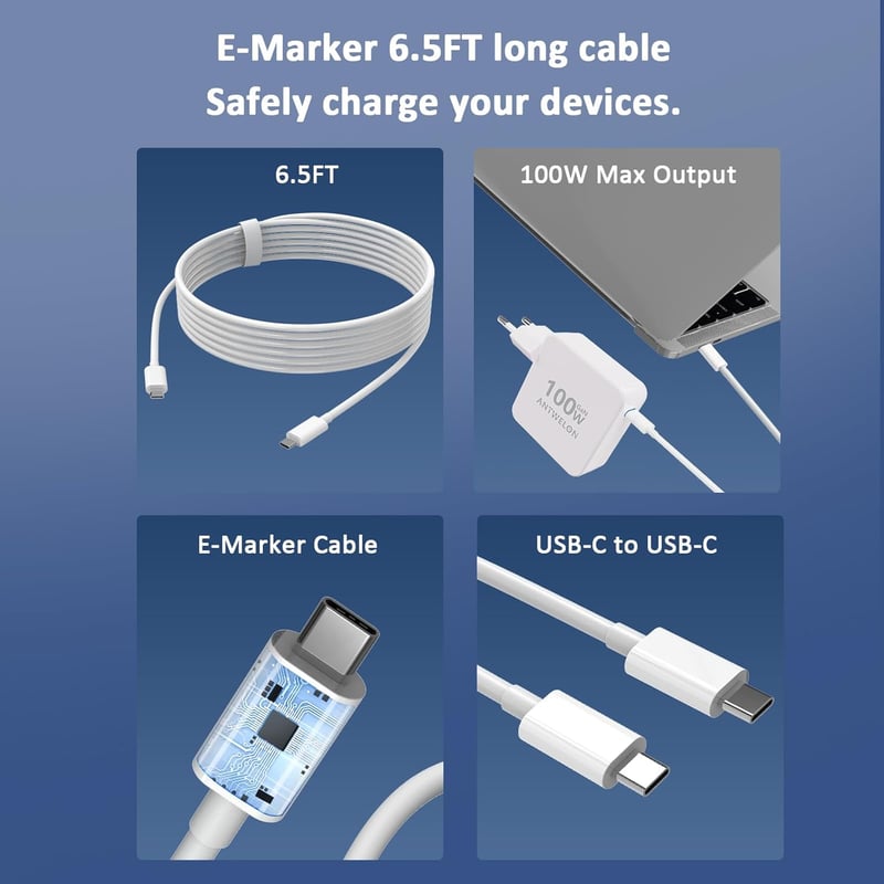 MacBook, Galaxy, Dell kompatibilis 100W GAN USB-C gyorstöltő