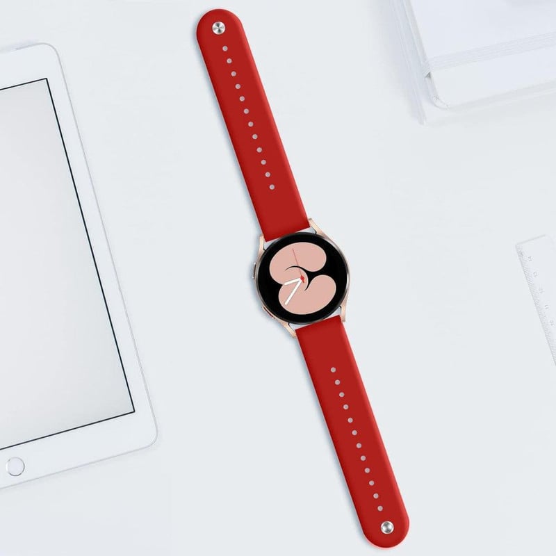 Samsung Galaxy Watch 3 Piros Szilikon Szíj - Gear S3 Kompatibilis