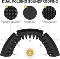 TONOR Mikrofon Pop Filter Hangszigetelő Panellel - Állítható Hangrögzítő Szélvédő 2