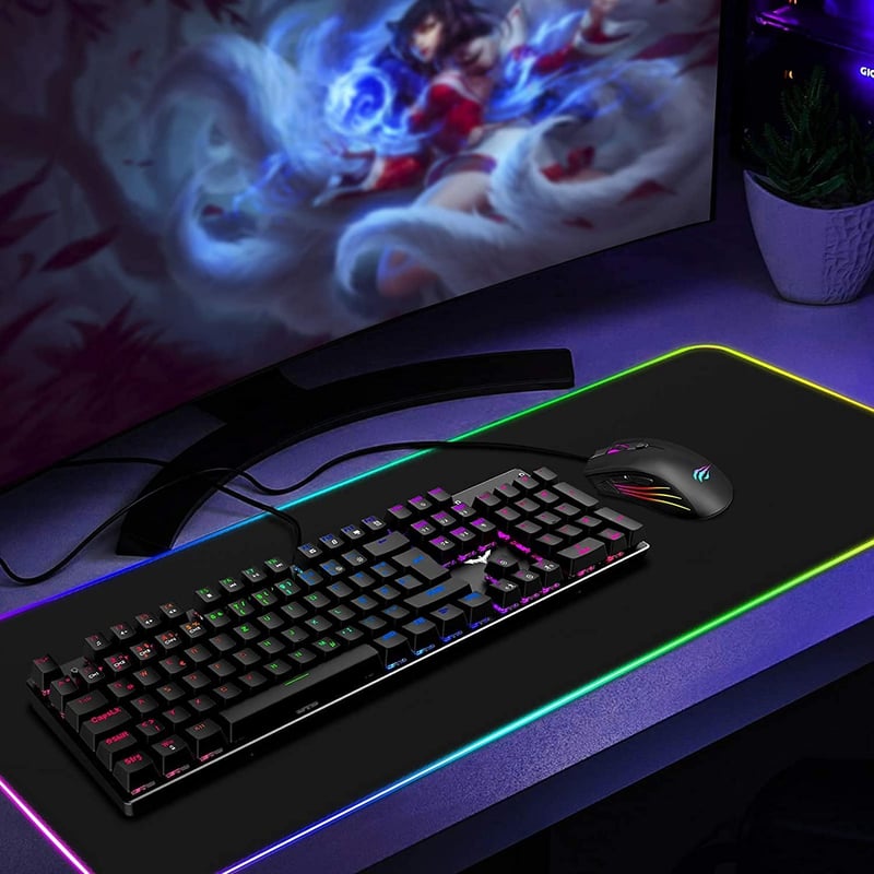 Havit mechanikus gamer billentyűzet, QWERTZ, piros kapcsolók, LED világítás